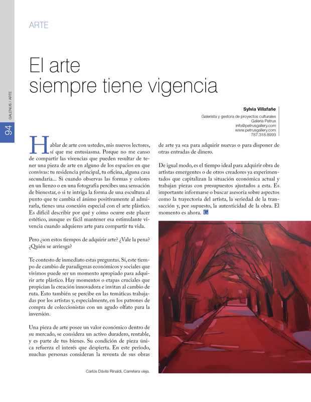 Arte: El arte siempre tiene vigencia