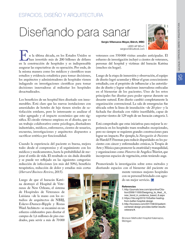 Espacios, diseño y arquitectura: Diseñando para sanar